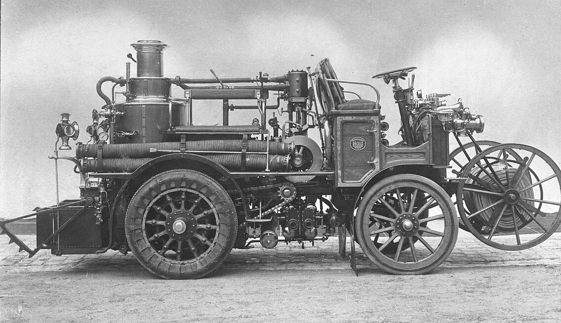 Die zweite selbstfahrende Dampfautomobilspritze von Magirus