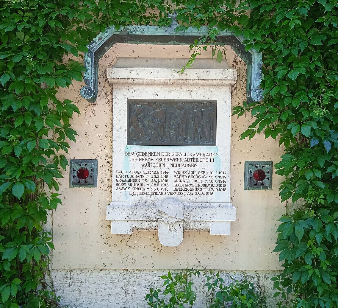 Gedenktafel im Westfriedhof für die im I. Weltkrieg gefallenen Kameraden der Abt. III (Neuhausen)