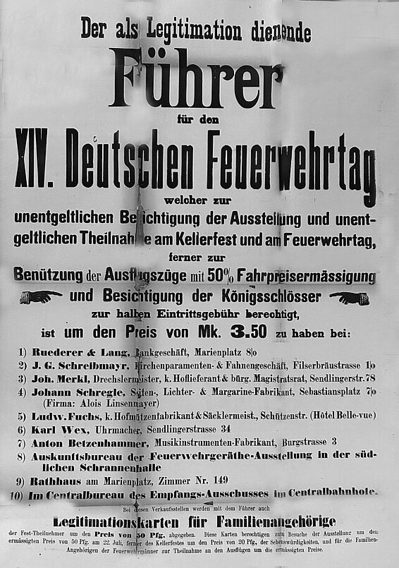 Plakat für den Ausstellungsführer der zum Preis von 3,50 Mark zur Besichtigung der Ausstellung, Fahrpreisermässigungen und vergünstigte Eintritte berechtigte